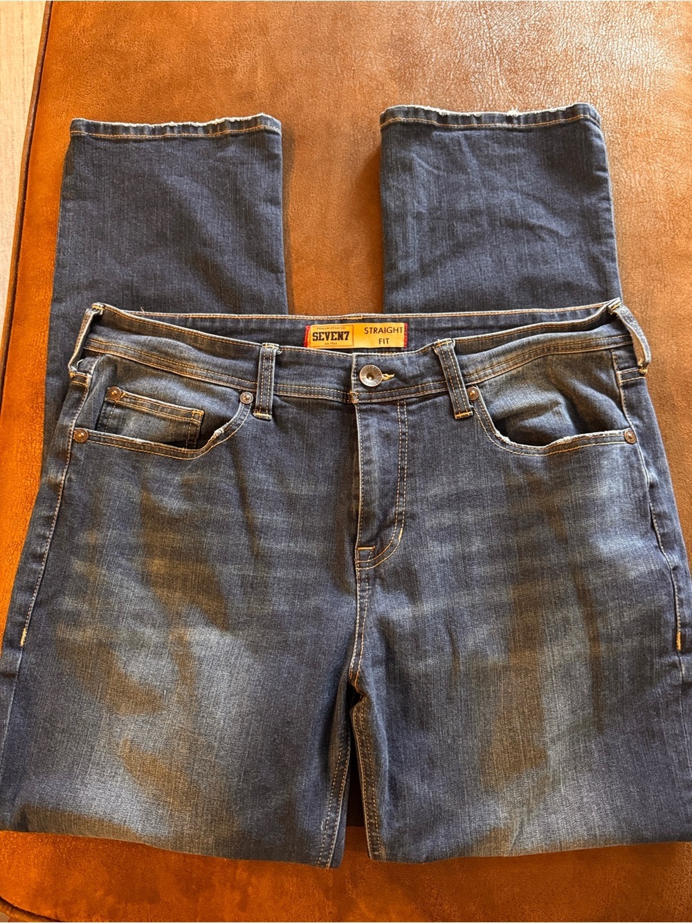 Seven7 Men's Straight Fit Dark Blue Denim Jeans